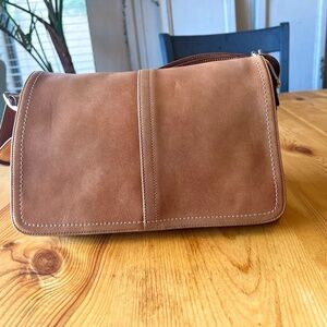 COACH Camel (super soft) Leather Flap Convertible Shoulder to Crossbody Satchel